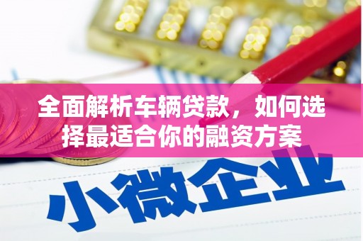 六龟全面解析车辆贷款，如何选择最适合你的融资方案